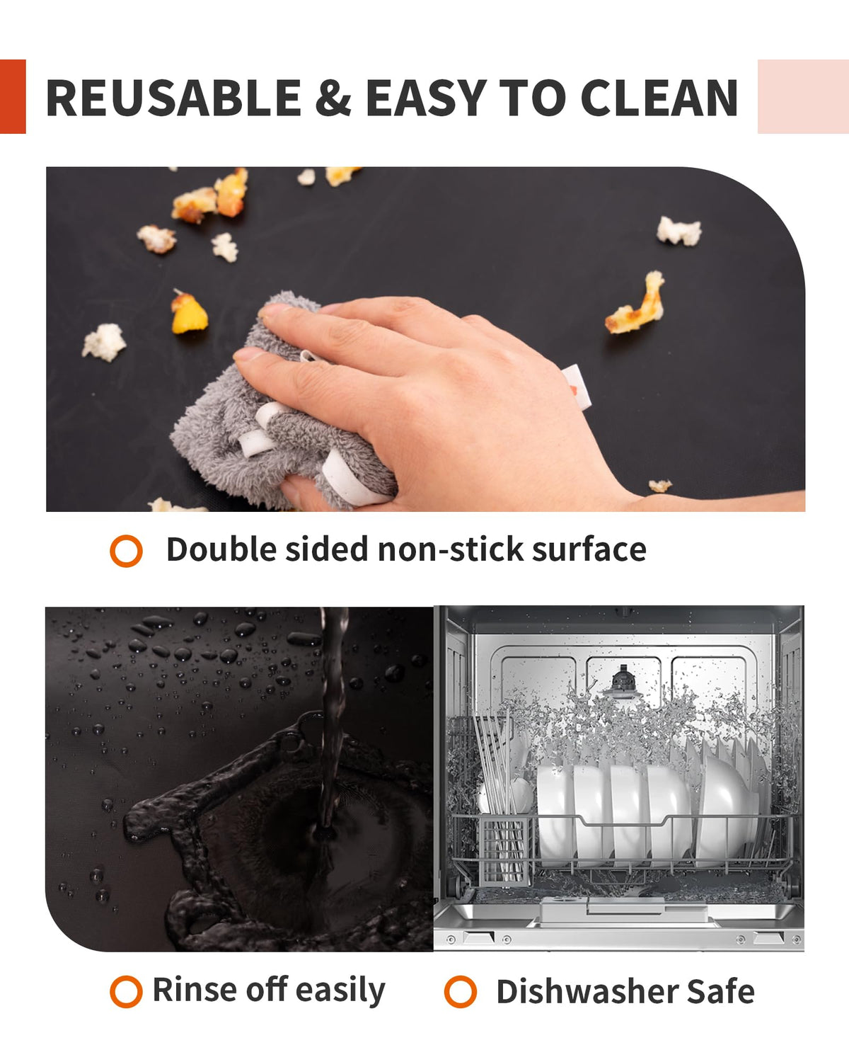 5 Pack Oven Liners for Bottom of Oven (Black / 5 Pack 17”x25”)