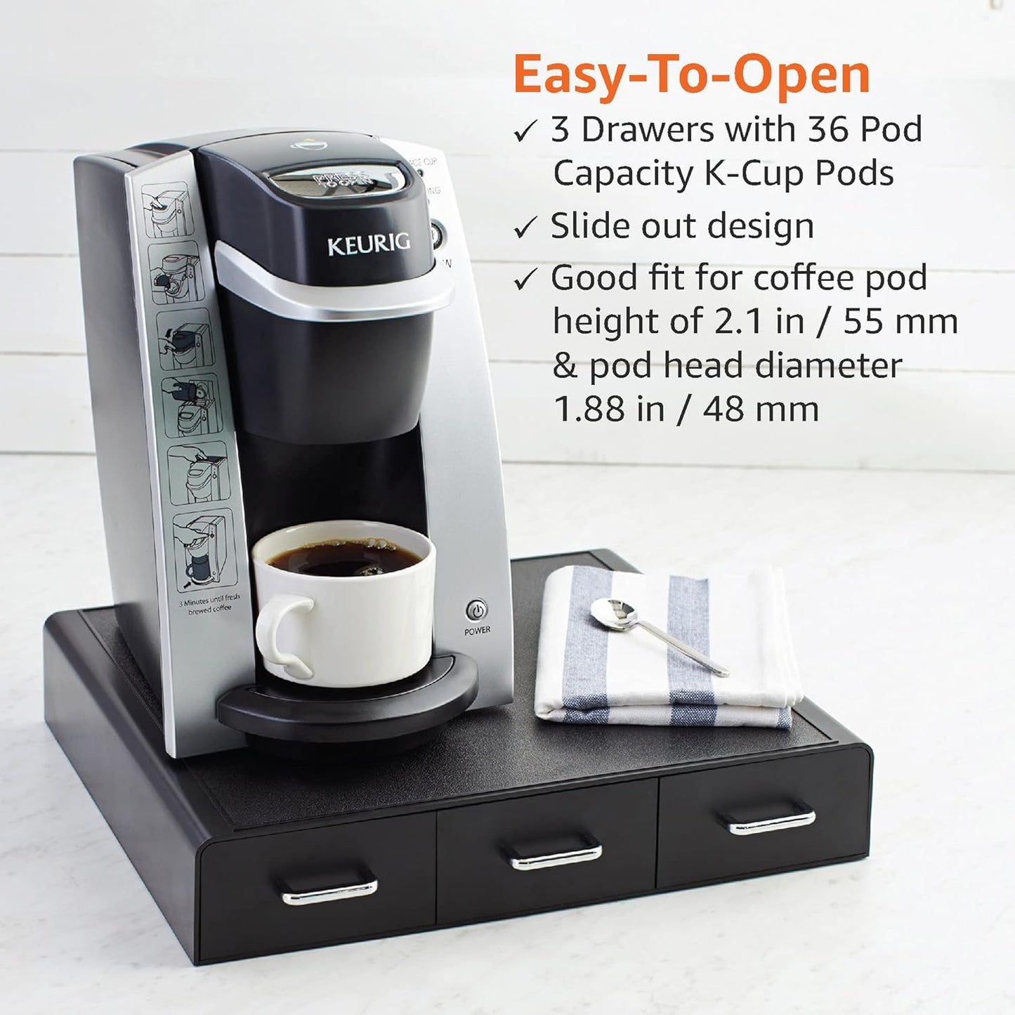 K Cup Compatible Coffee Pod Storage Drawer ((Pack of 1))