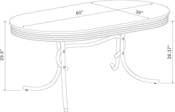 Coaster Home Furnishings Retro 1950s Soda Fountain Diner Oval Dining Room Table White Laminate Top Sturdy Steel Chrome Base 2065