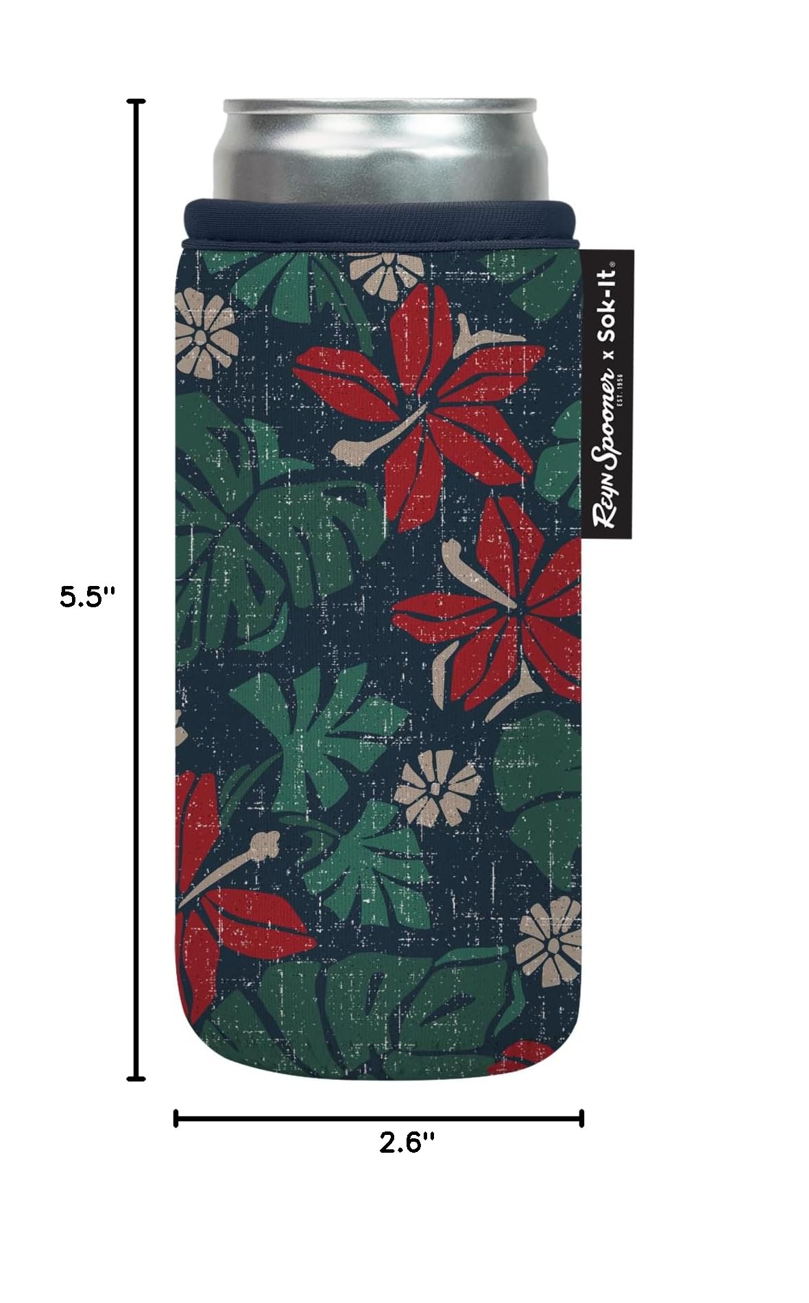CanSok Sleeve for Beer & Soda Insulated Neoprene Cover (Reyn Spooner Pahala / 12oz Slim Can Sleeve)