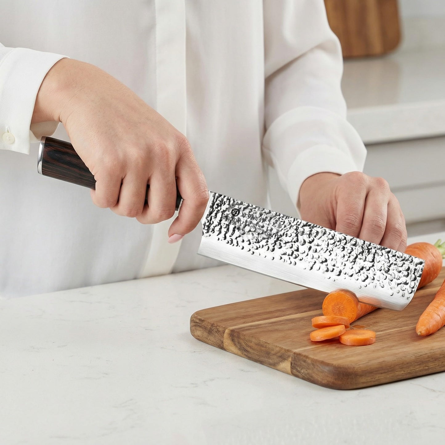 Nakiri Knife 7 Inch (Black with Espresso Brown)