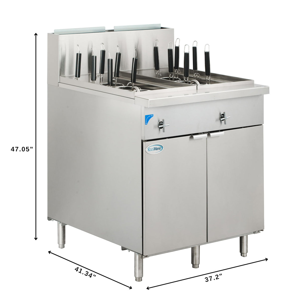 12 Basket 22 Gallon Commercial Natural Gas Pasta Cooker with 140 (12 Baskets)
