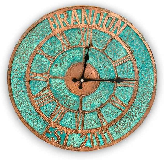 Handmade Copper Wall Clock Artisan Touch in Every Piece - Tree of Time Wall Decor Clock for Living Room, Office, Kitchen & Bedroom (Your Wall Clock, 11)
