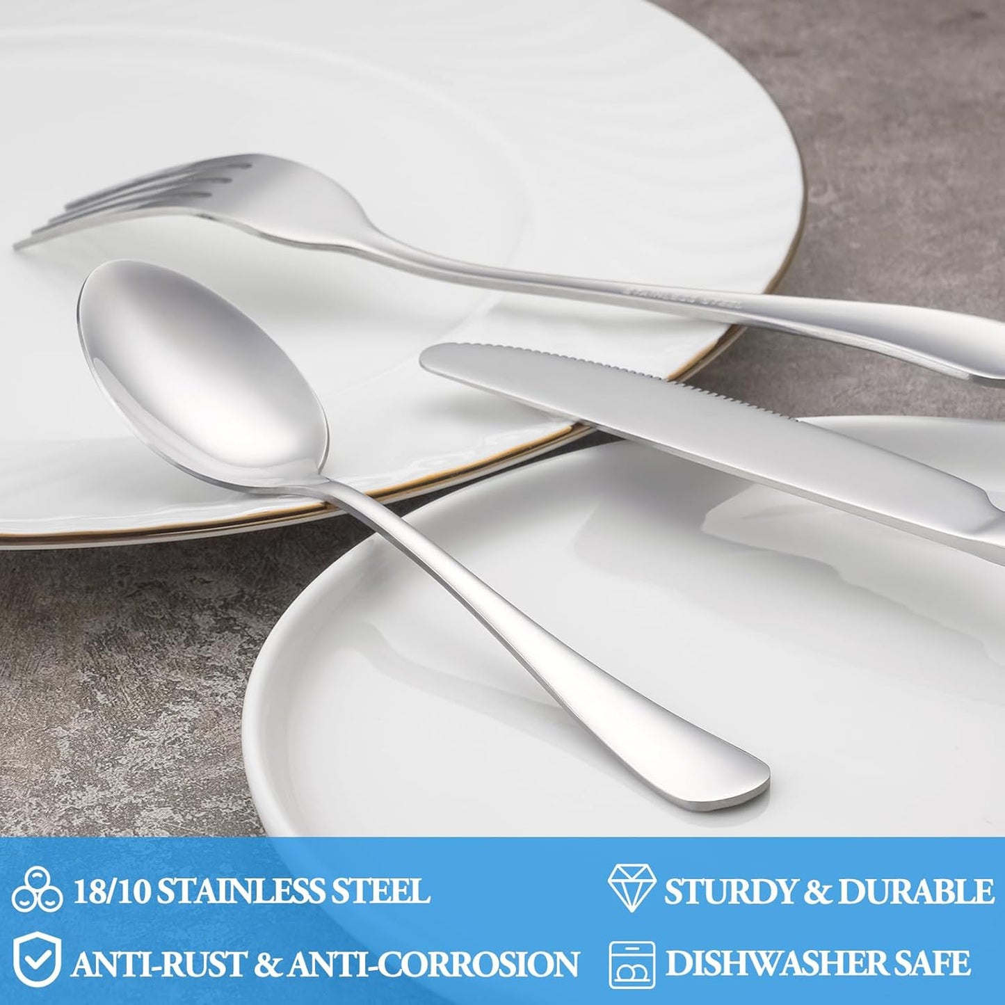 24 Pcs Teaspoons Set, Food Grade Stainless Steel Tea Spoons, Durable Small Spoons, Metal Dessert Spoon, Spoon Silverware for Home, Kitchen or Restaurant, Mirror Polished & Dishwasher Safe, 6.7-Inch