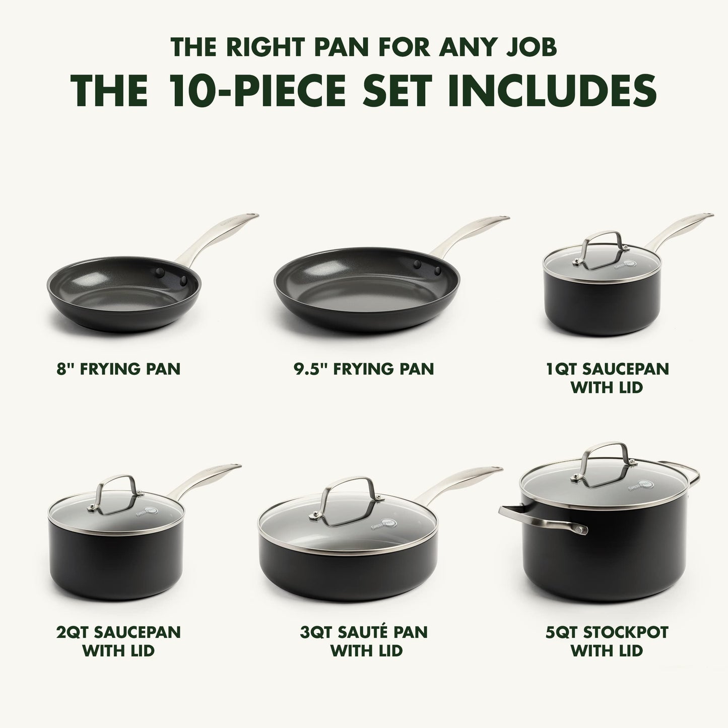 Canterbury 10 Piece Cookware Pot and Pans Set (10 Piece Cookware Set / Clay)