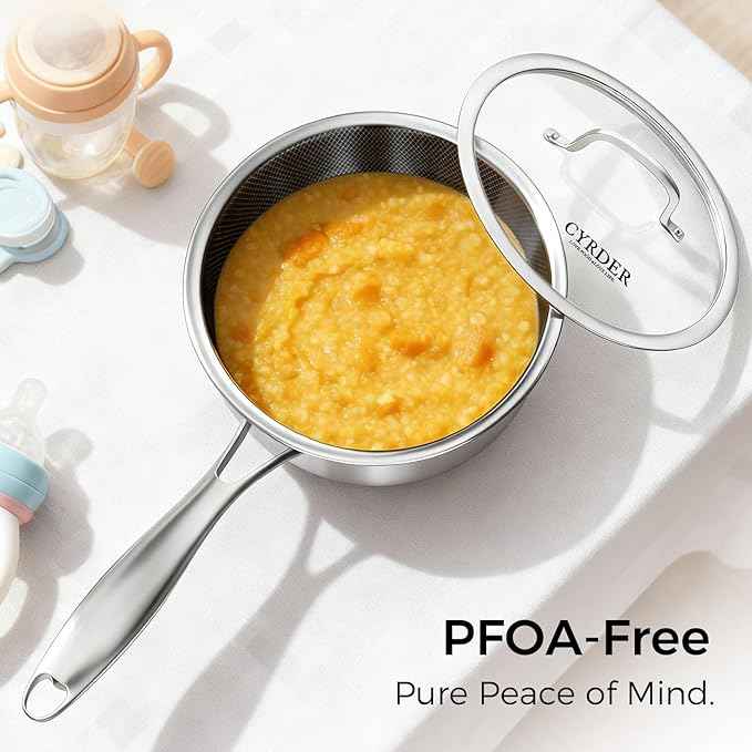 Nonstick Pots and Pans Set, 14 Piece Hybrid Hex Non Stick Stainless Steel Cookware with Frying Pans, Saute Pan, Saucepans & Stock Pot - Induction Compatible, Dishwasher &Oven Safe, PFOA Free
