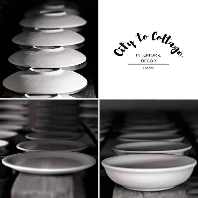 Handmade Light Sky Blue and White Polka Dot Ceramic 12 piece Dinnerware Set | Pottery Tableware Service for 4 | Dinner Plates | Side Plates | Bowls | Housewarming Gift by City to Cottage®