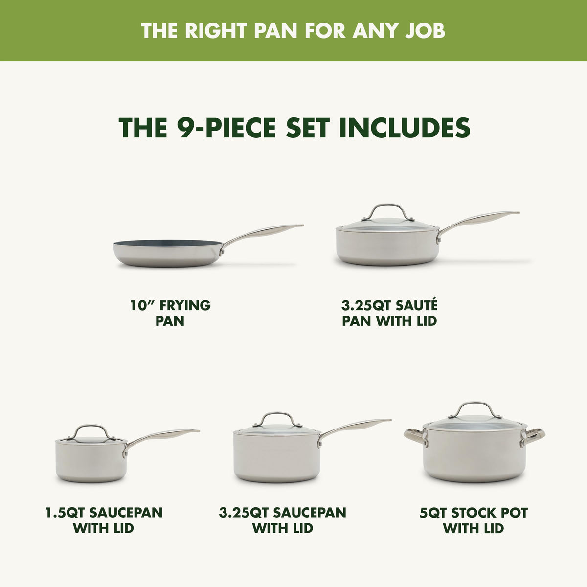 Valencia Pro Tri (9 Piece Cookware Set)