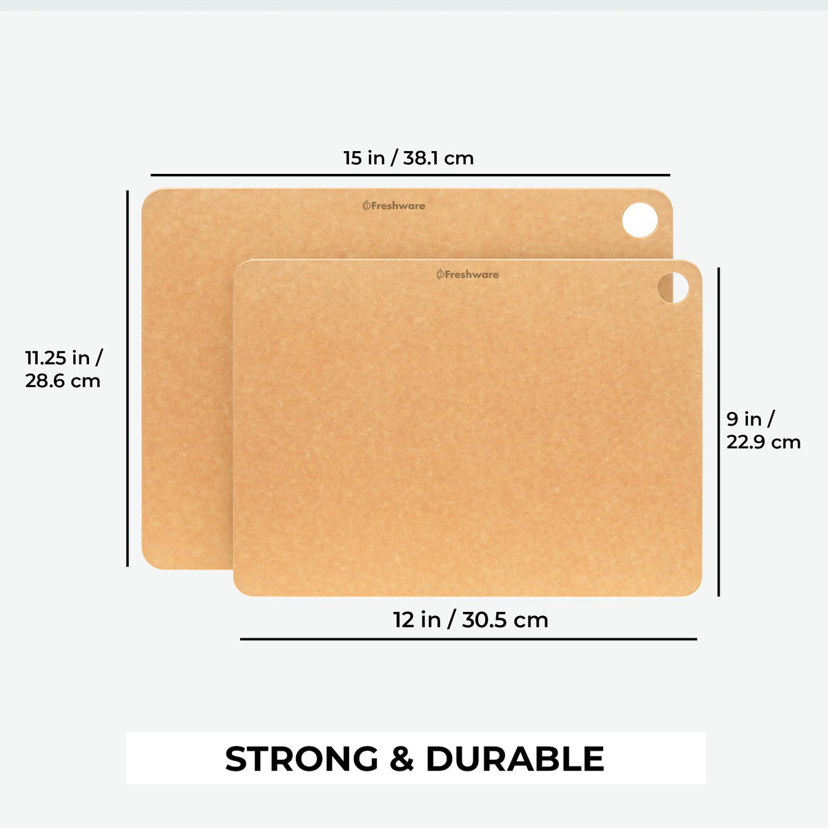 Wood Cutting Boards for Kitchen (Set of 2 [No Groove] [Natural] / One Size)