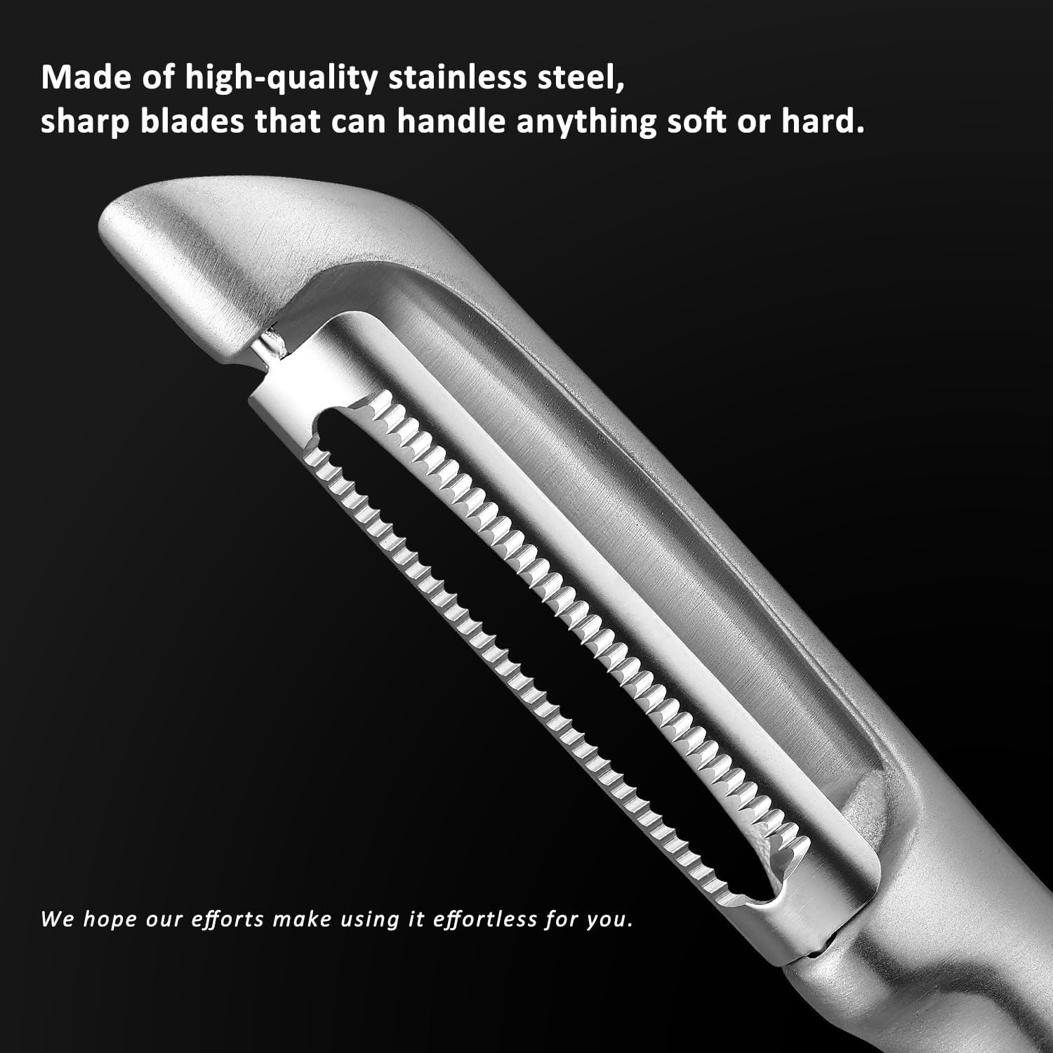 Serrated Blade Premium I Type 304 Stainless Steel Multifunctional Kitchen Peeler Real Wood Handle Ultra Sharp Blade Vegetable Potato Apple（Agarwood） - HomeSpice