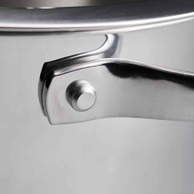 Tramontina Tempo Tri-Ply Base Stainless Steel 5-Quart Dutch Oven Pot with Glass Lid, Induction-Ready, Oven-Safe, Dishwasher-Safe