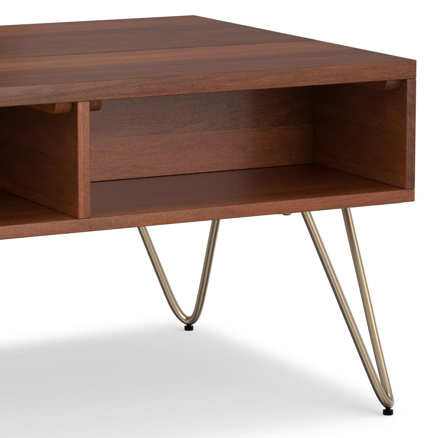 Hunter 36" Wide Solid Mango Wood Coffee Table in Brown (Lift Top Coffee Table / 36 inch / Umber Brown)