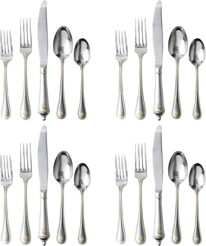 Juliska Berry & Thread 20pc Place Setting - Bright Satin with Gold