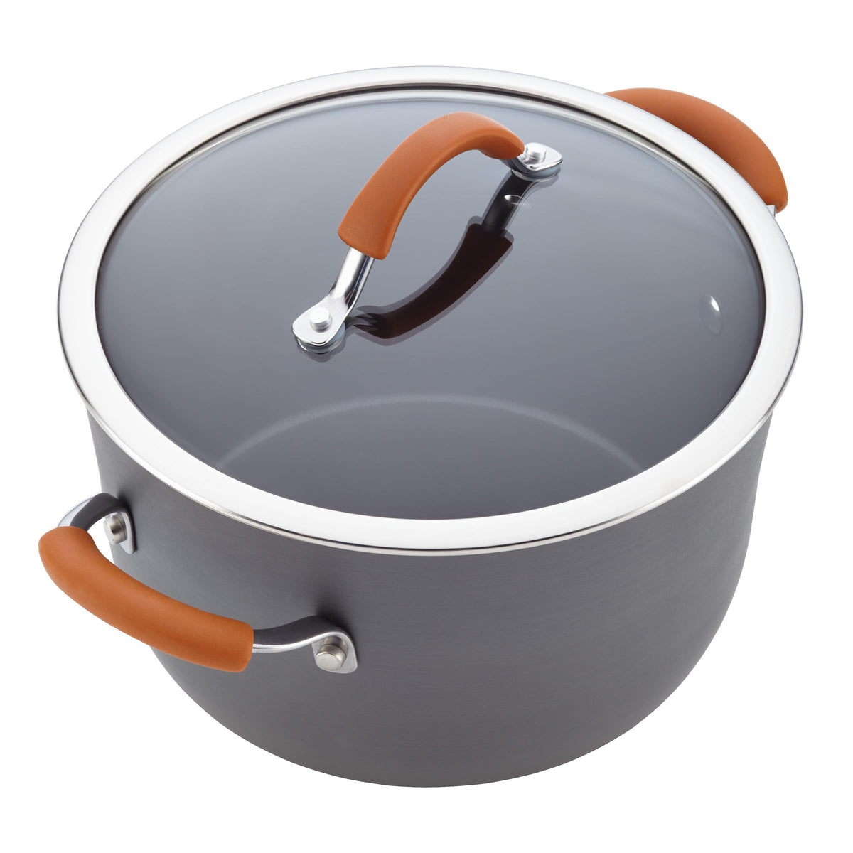 Cucina Nonstick Cookware Pots and Pans Set (Pumpkin Orange / 12 Piece Hard Anodized)
