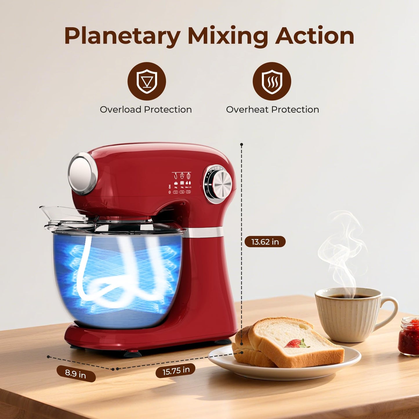 5.3 Quart Electric Stand Mixer With 12 Speed (RED-NEW / 5.3 quart)