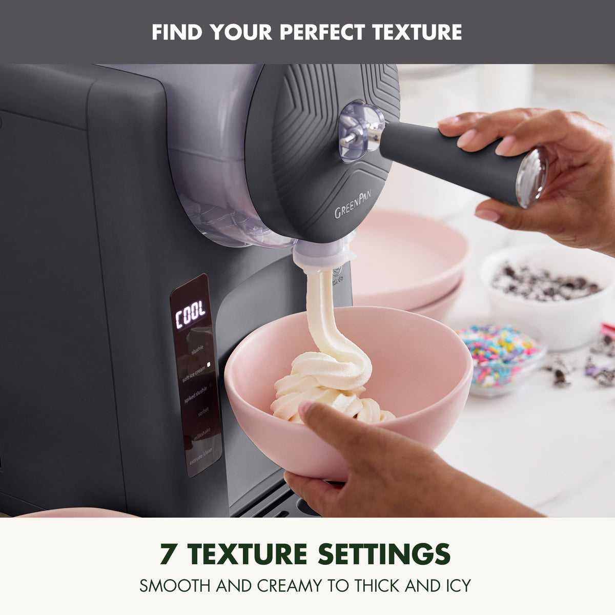 Frost Ice Cream Maker & Slushie Machine (4 Pint Ice Cream & Frozen Drink Maker / Licorice Gray)