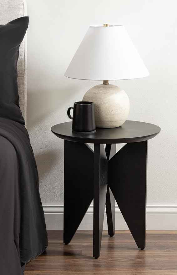Kate and Laurel Faiza Modern Wooden Round Side Table, 18 x 18 x 20, Black, Transitional Wood End Table for Use as Bedroom Nightstand or Living Room Accent Table