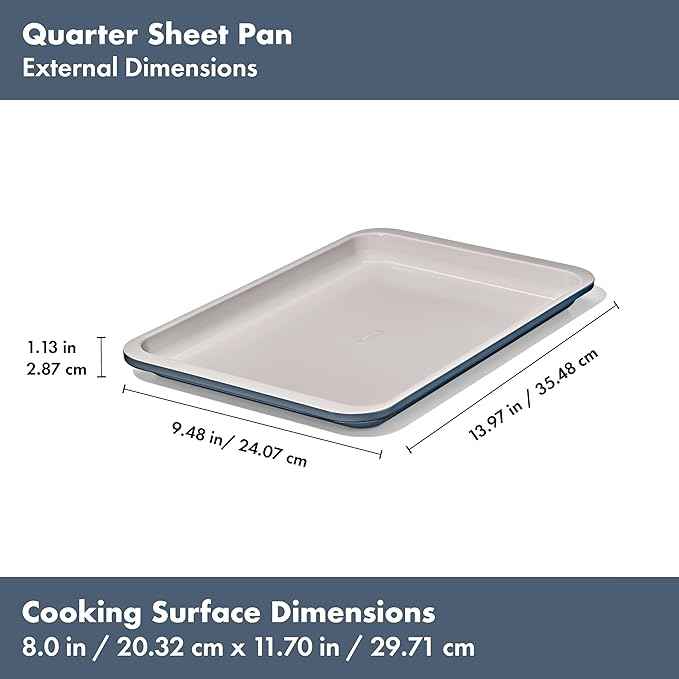 OXO Good Grips Non-Stick Pro Ceramic Coated Metal Bakeware Quarter Sheet Pan – Storm Blue