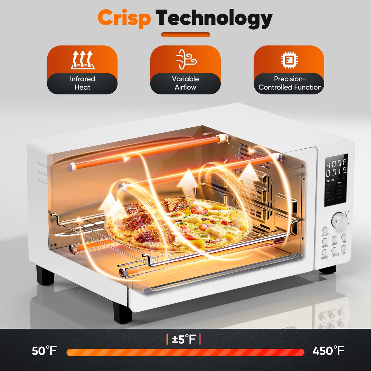 Bravo Pro Convection Air Fryer Toaster Oven Combo (Cream)