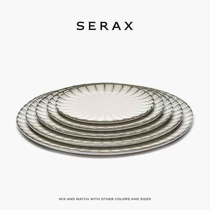 Serax White Dinner Plates | Inku Tableware by Sergio Herman | Dishes Set for 4 | Stoneware Microwave Safe Plates | Dish Set | Farmhouse Kitchen and Dinnerware Sets | Luxury, Family and Party