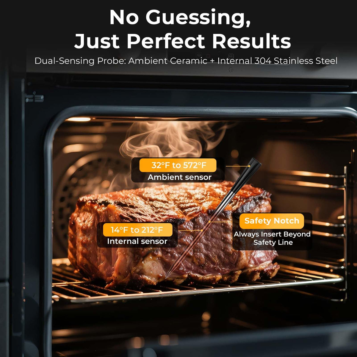 Bluetooth Meat Thermometer with 2 Color Probes for 820 ft Range (2 Probe)