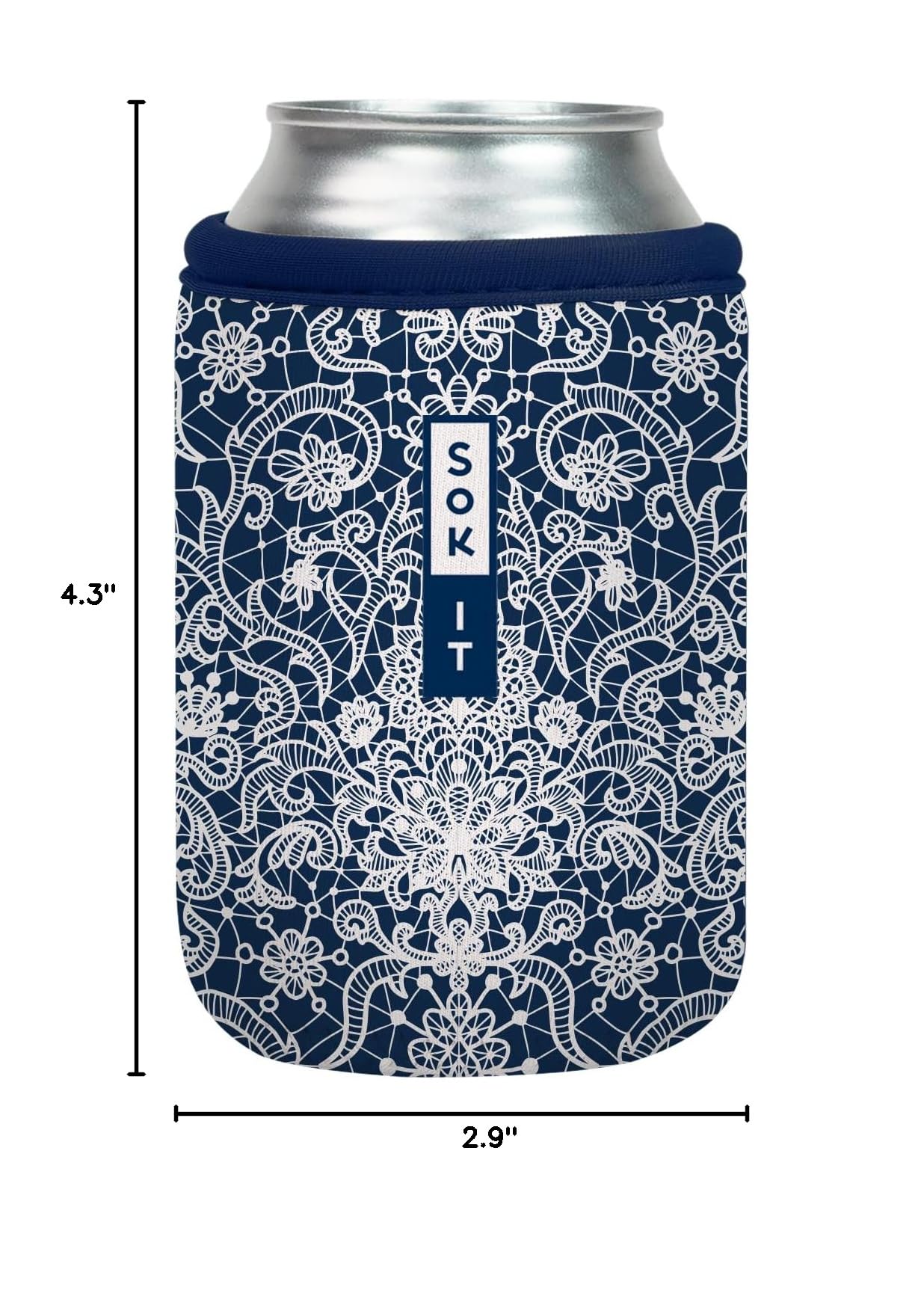 CanSok Sleeve for Beer & Soda Insulated Neoprene Cover (Royal Lace / 12oz Can Sleeve)