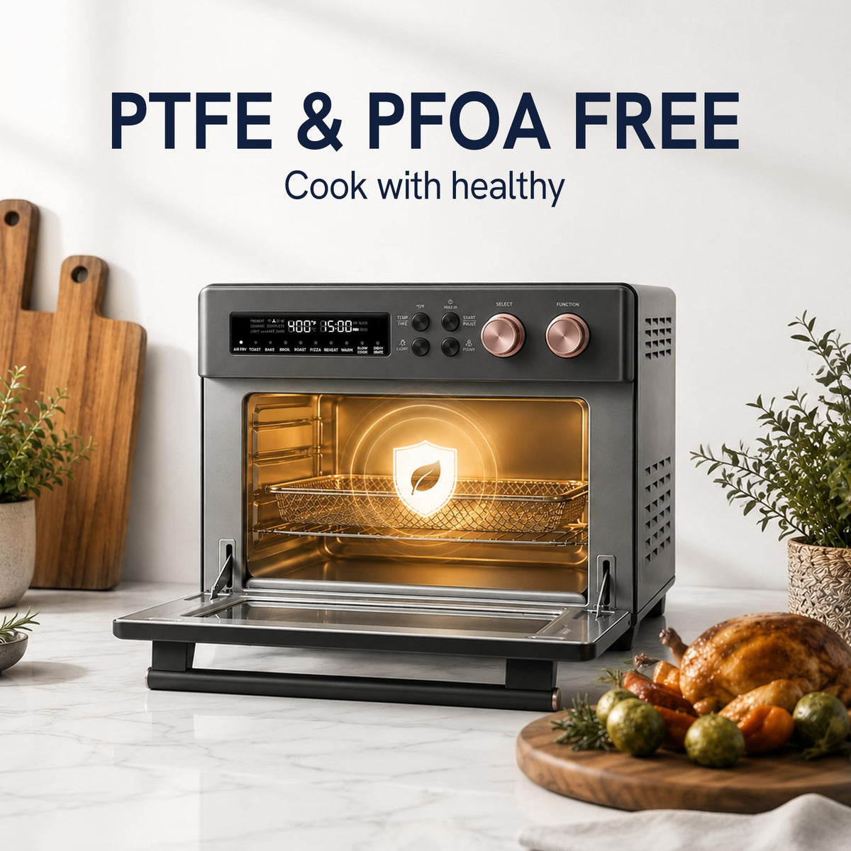 Infrared Heating 26.3 QT Air Fryer Toaster Oven (Black Matte)