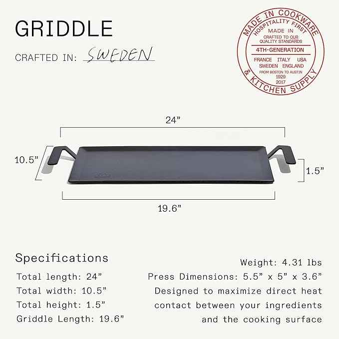 Made In Cookware | Carbon Steel Griddle - (Like Cast Iron, but Better) | Professional Cookware | Crafted in Sweden | Induction Compatible