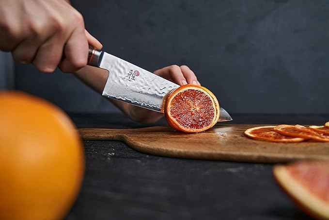 MIYABI Artisan 8-inch Chef’s Knife, Made in Japan, Sharp Hanbazuke Finish, Pakka Wood Handle