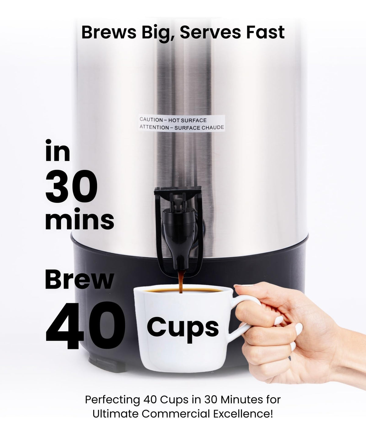 Commercial Grade Stainless Steel Percolate Coffee Maker (6L Metallic)