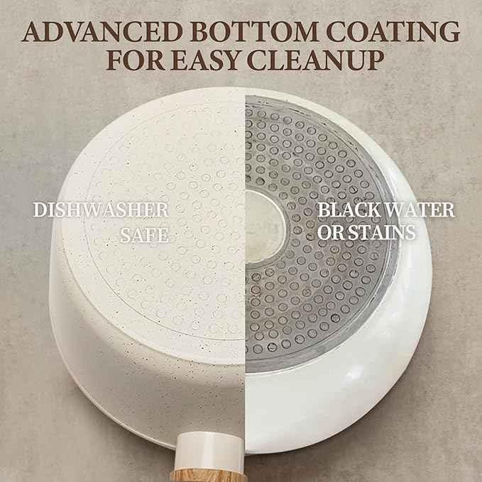 26Pcs Pots and Pans Nonstick Ceramic Cookware Set Nontoxic Kitchen Cooking Set with Steamers Utensils Induction Compatible, PFAS/PFOA Free, Oven and Dishwasher Safe, Cream White