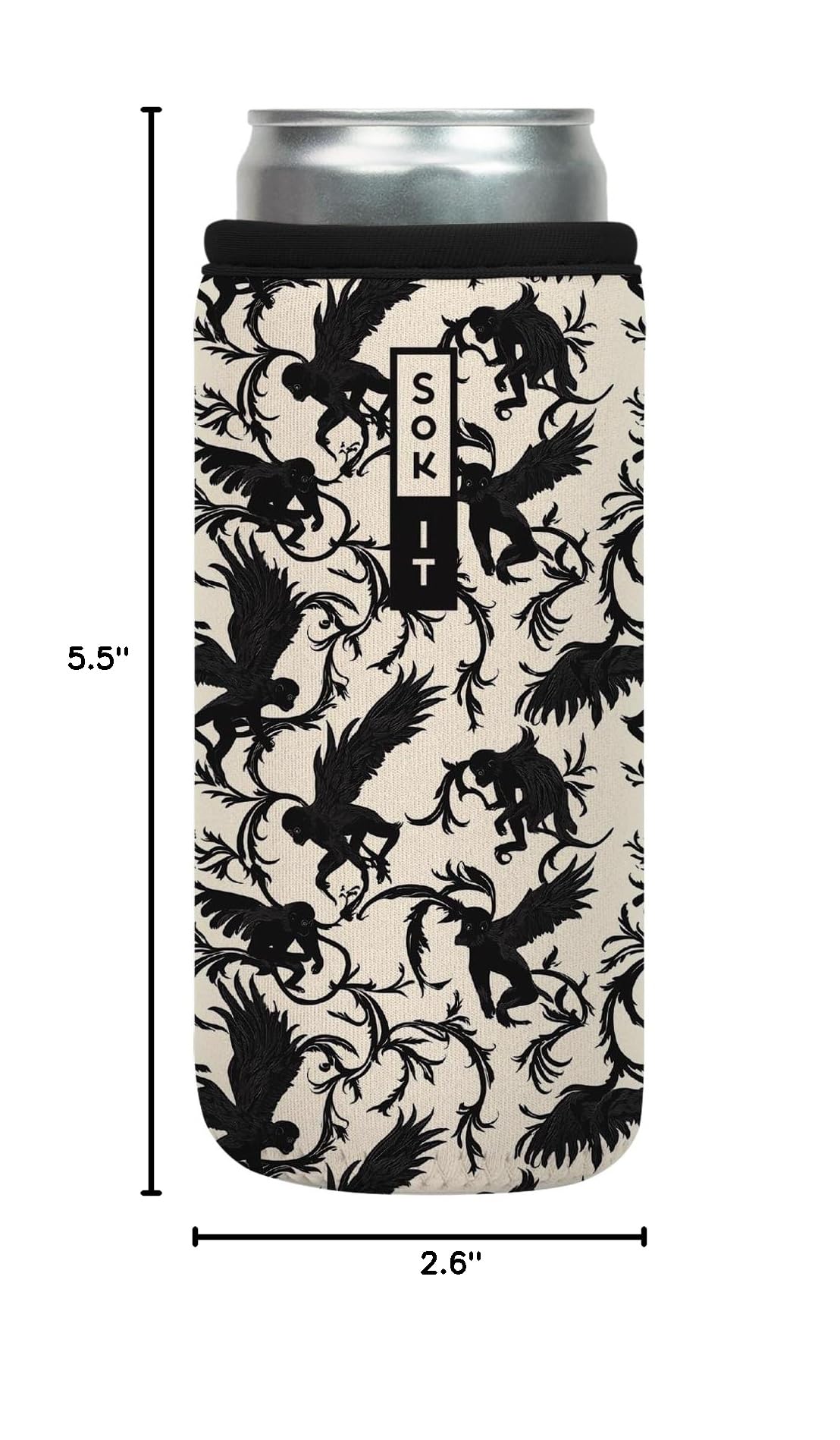 CanSok Sleeve for Beer & Soda Insulated Neoprene Cover (Monkey Business / 12oz Slim Can Sleeve)