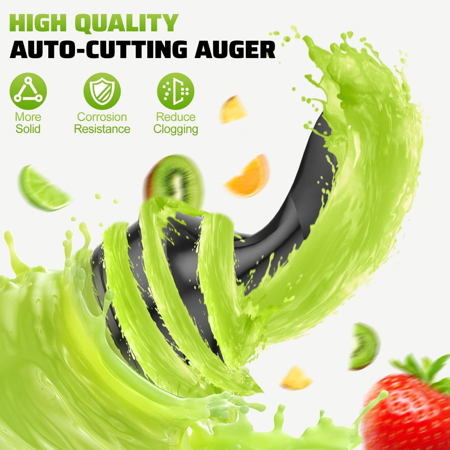 Cold Press Juicer, 5.3" Wide Feed Chute Juice Extractor Machine with 400W, High Juice Yield, Slow Masticating Juicer for Whole Vegetables & Fruits, Metallic Silver