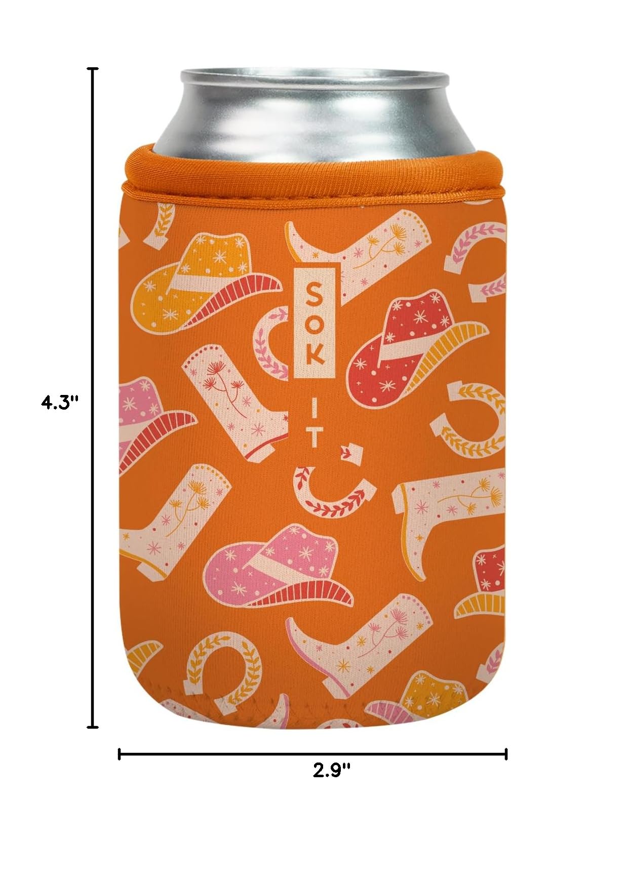 CanSok Sleeve for Beer & Soda Insulated Neoprene Cover (Cowgirl Couture / 12oz Can Sleeve)