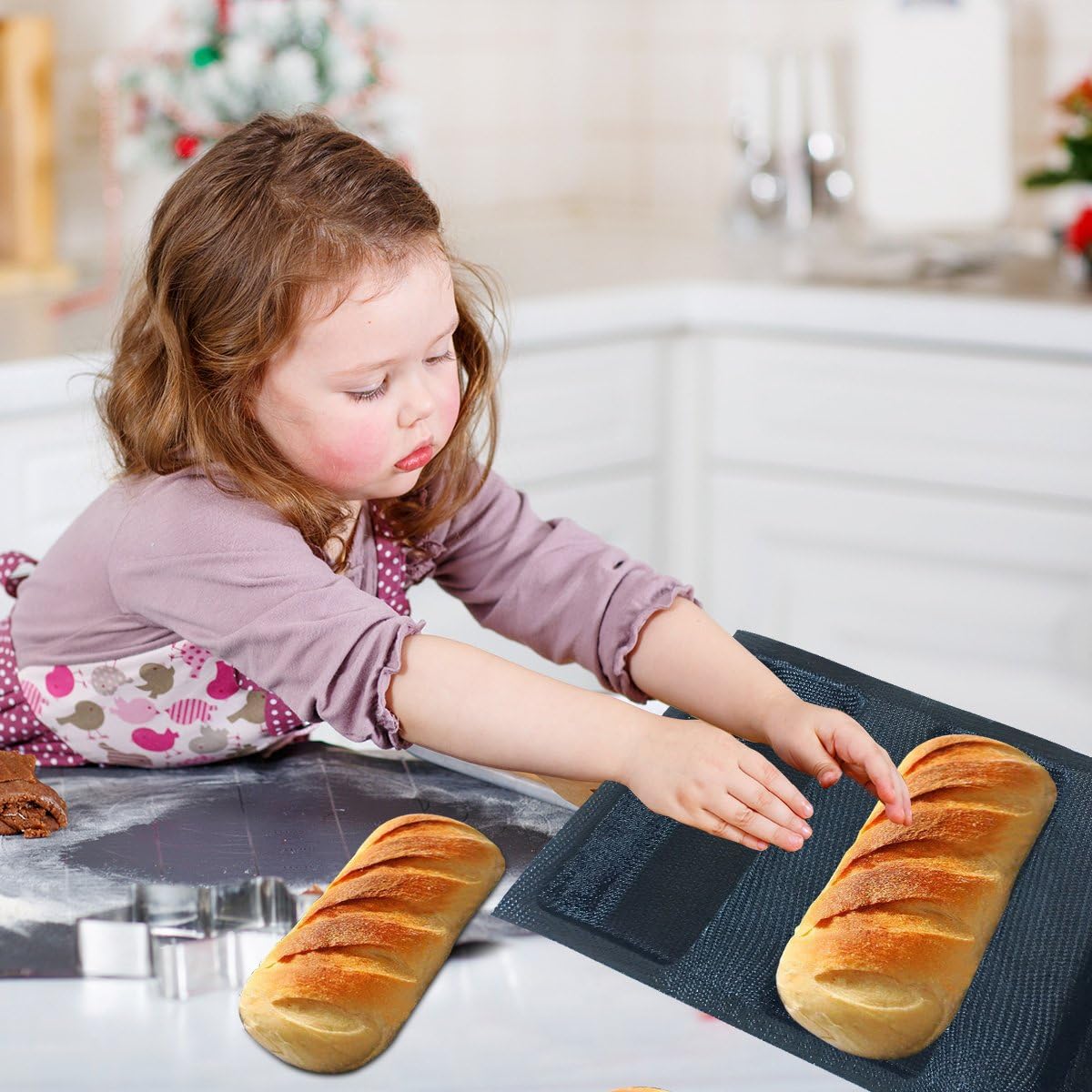 Mesh Silicone Bread Forms Square Shape Bread Molds Non Stick Bakery Tray Silicone Coated Fiber Glass Loaf Crusty Bread Bakeware For Small Toaster Oven - HomeSpice