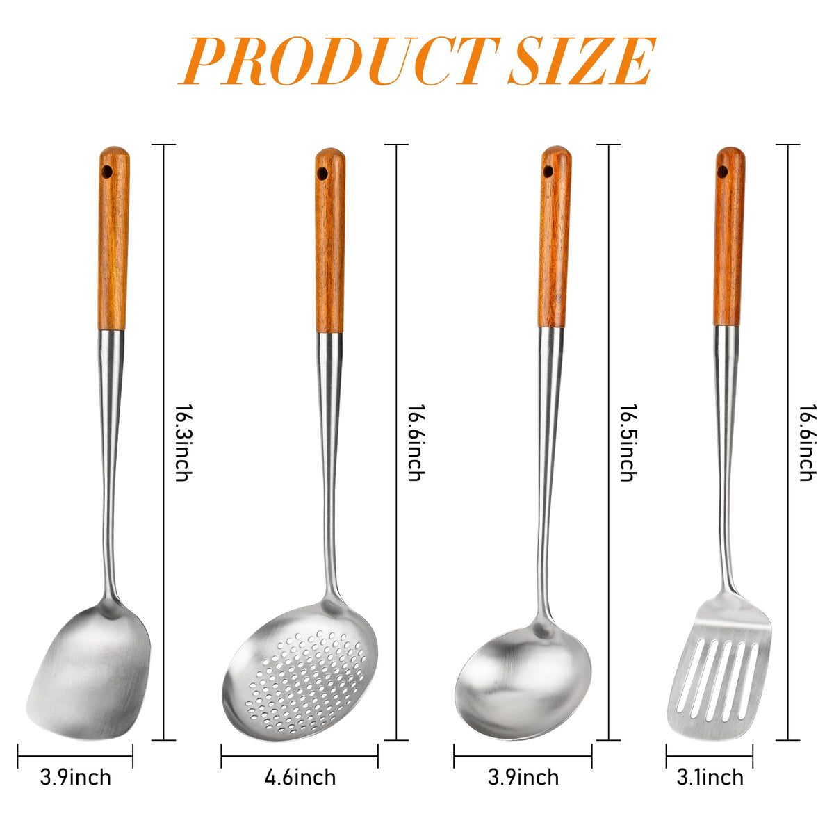 17inch Wok Spatula and Ladle (4 Count)