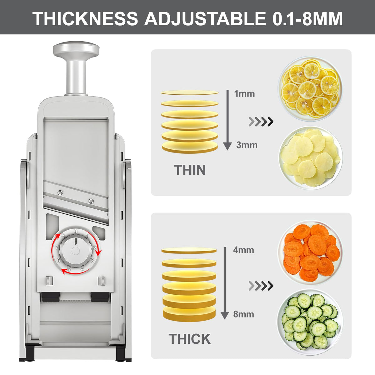 Safe Mandoline Slicer Plus (Upgrede Gray)