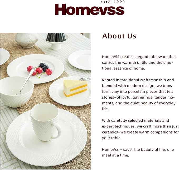 HomeVss, New Bone China Embossed Rain Drops 16pc Dinnerware Set