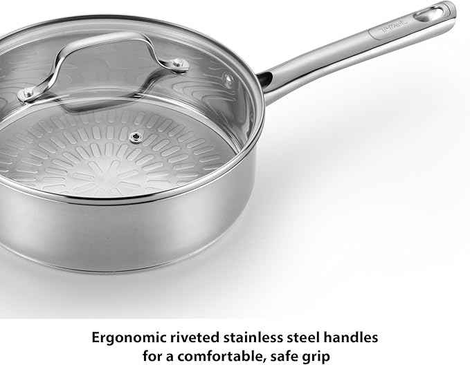 T-fal Performa Stainless Steel Cookware Set 12 Piece Induction Oven Broiler Safe 500F Pots and Pans, Dishwasher Safe Silver