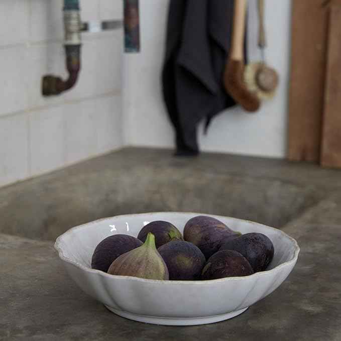Casafina Ceramic Stoneware 13'' Pasta Serving Bowl - Impressions Collection, White | Microwave & Dishwasher Safe Dinnerware | Food Safe Glazing | Restaurant Quality Tableware