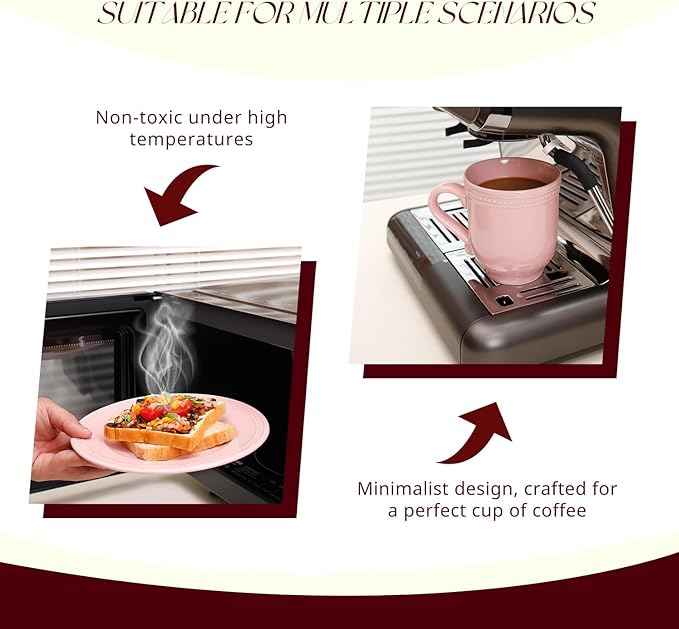 Pearl Dots Stoneware Dinnerware Set(16pc Set, Pink)