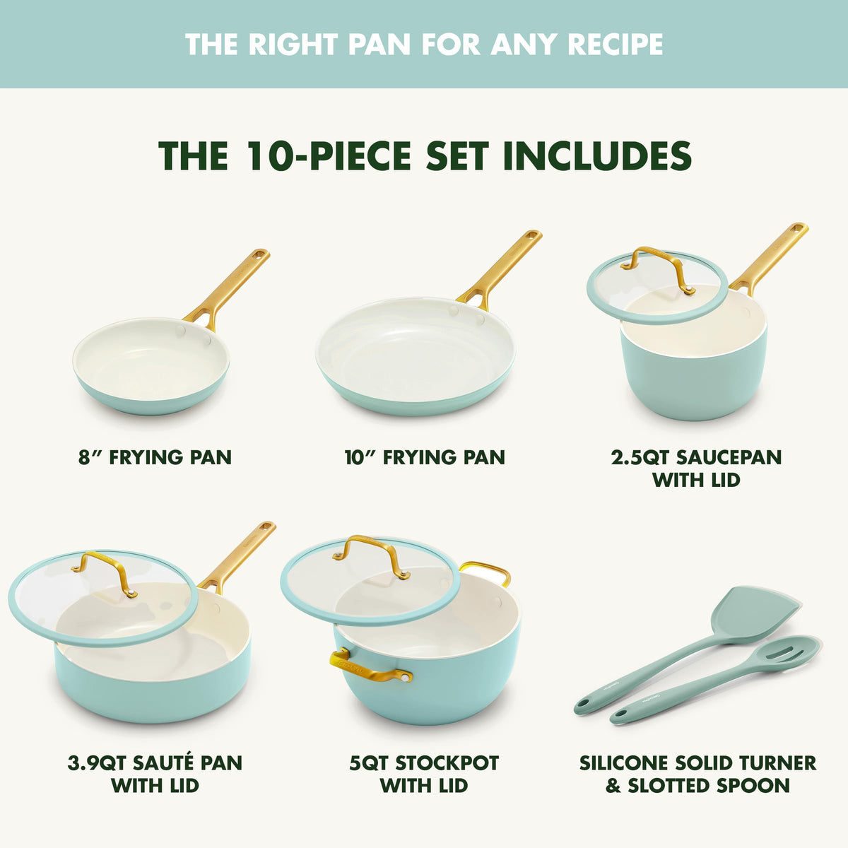 Nonstick Reserve Pro 10 Piece Cookware Set (Seaside Blue / 10 Piece Cookware Set)