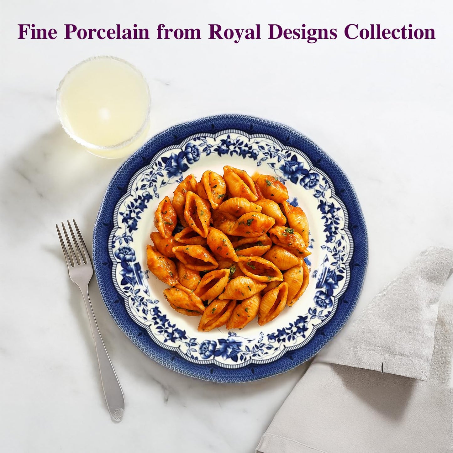 12 Piece Porcelain Dinnerware Set for 4 (12 / Victoria Blue)
