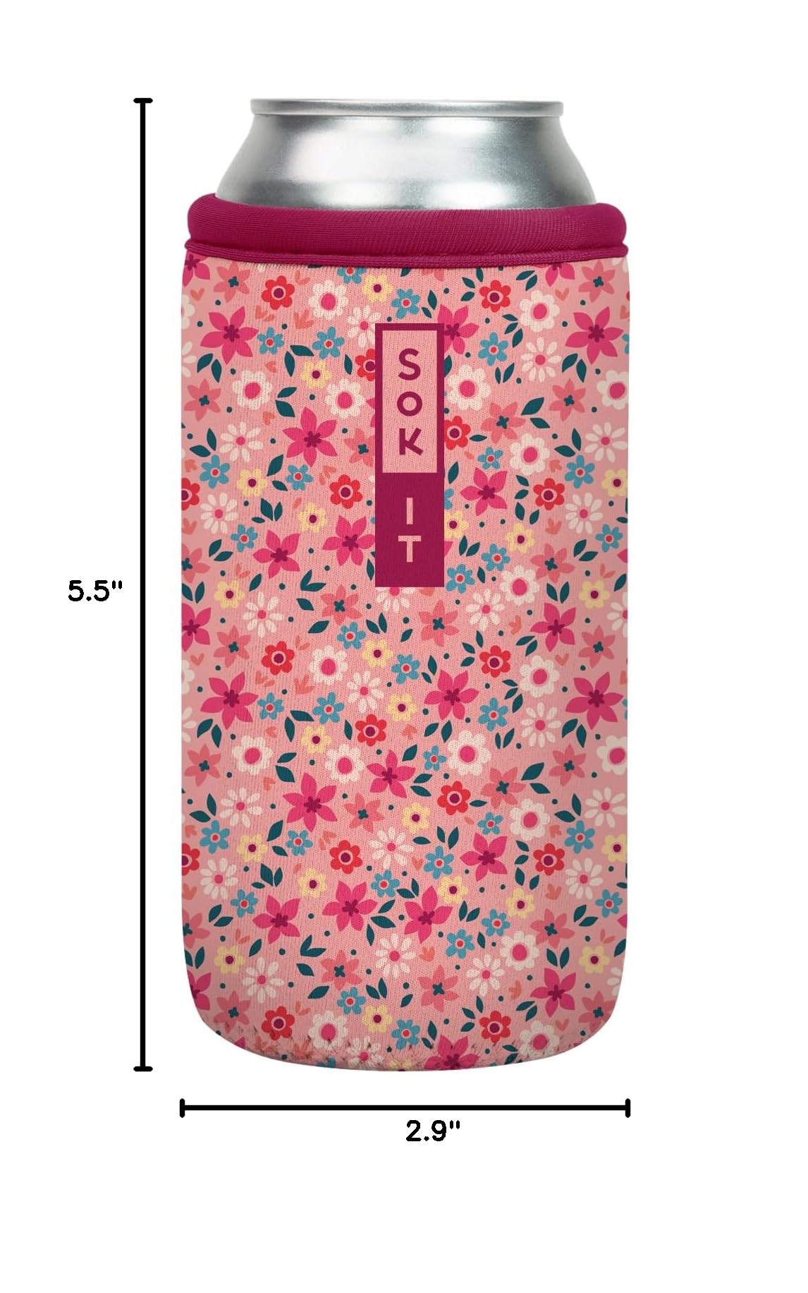 CanSok Sleeve for Beer & Soda Insulated Neoprene Cover (Spring Bouquet / 16oz Can Sleeve)