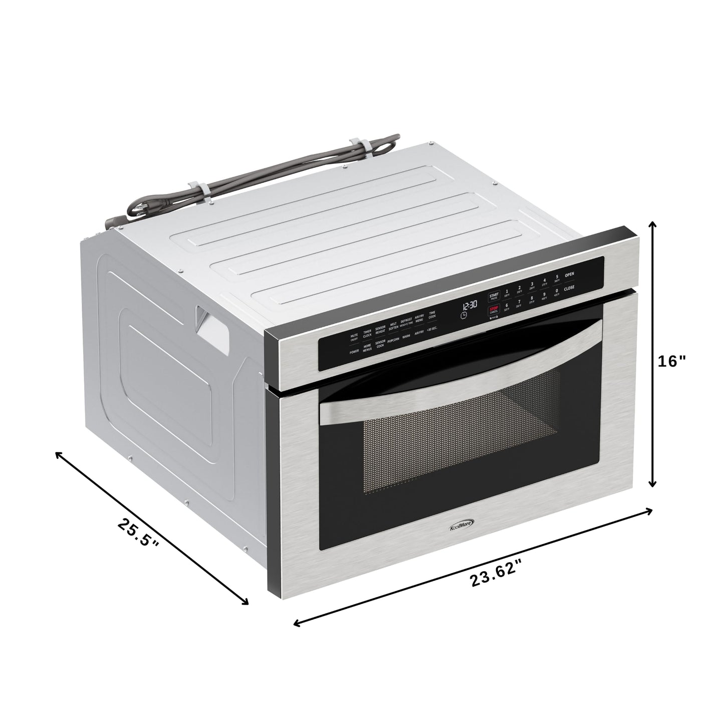 24 in. Built In Microwave Drawer with Air Fry (Black / 1.2 cu. ft.)