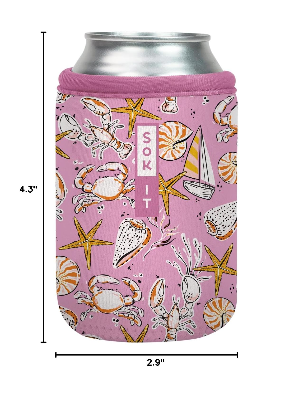CanSok Sleeve for Beer & Soda Insulated Neoprene Cover (Tidal Treasures / 12oz Can Sleeve)
