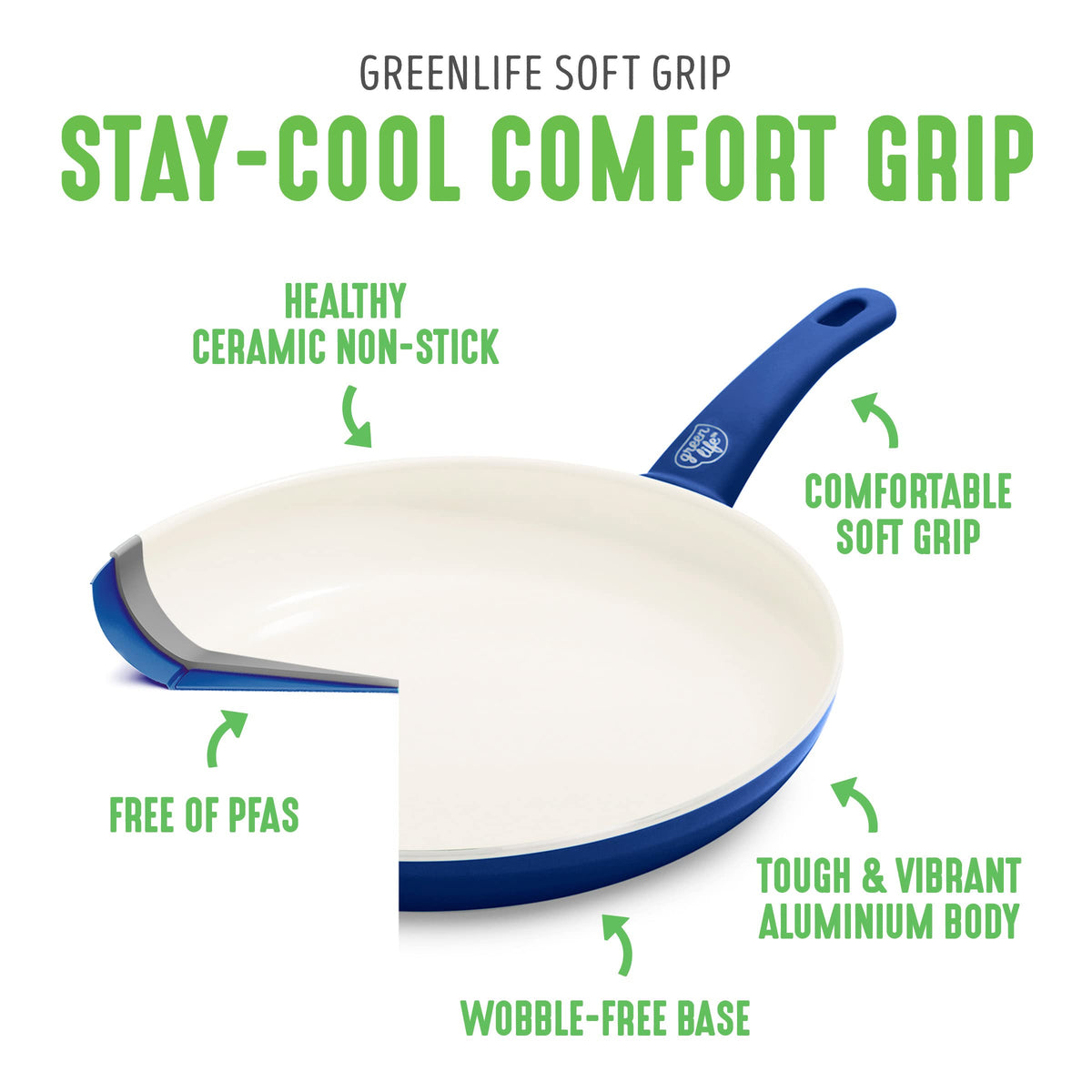 Soft Grip 23 Piece Kitchen Cookware Pots and Frying Saucepans Set (23 Piece Cookware Set / Blue)