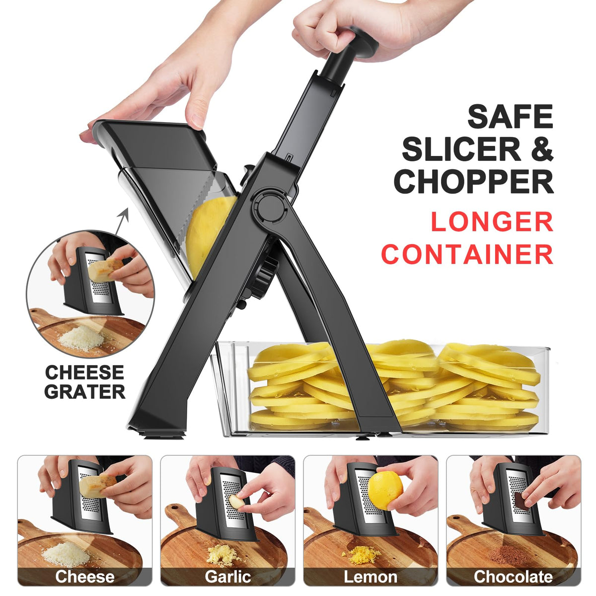 Safe Mandoline Slicer Plus (U4 Black)