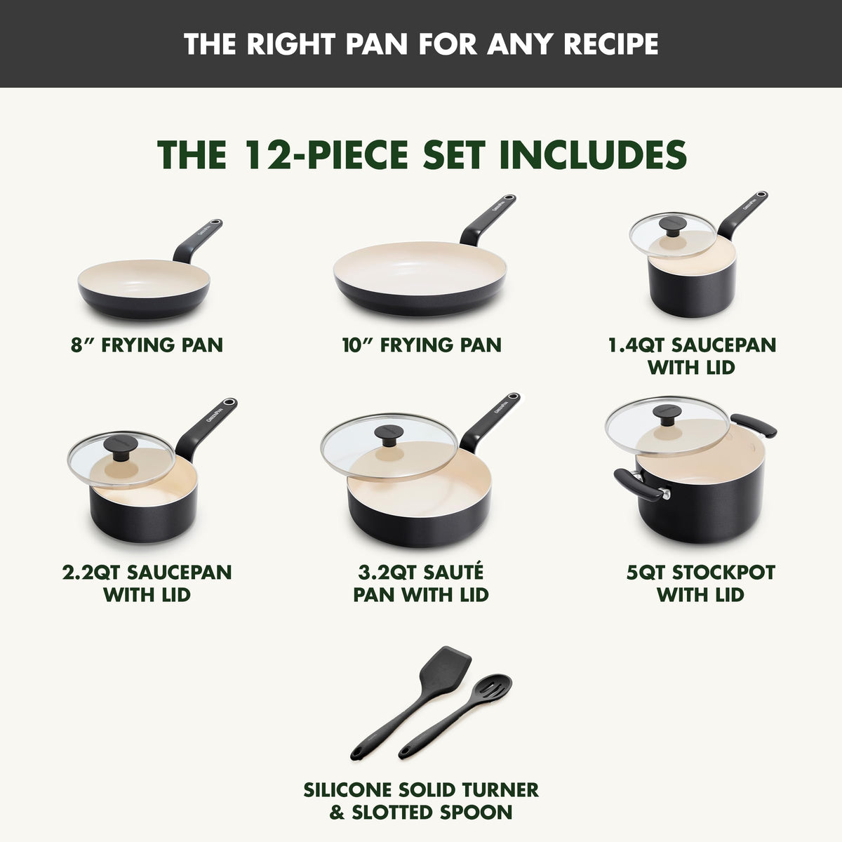 Rio Advanced 12 Piece Cookware Set (12 Piece Cookware Set / Black)