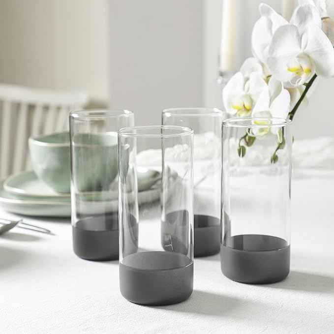 Stone Lain Mirella 32-Piece Dinnerware Set Stoneware, Borosilicate Glass, Light Green